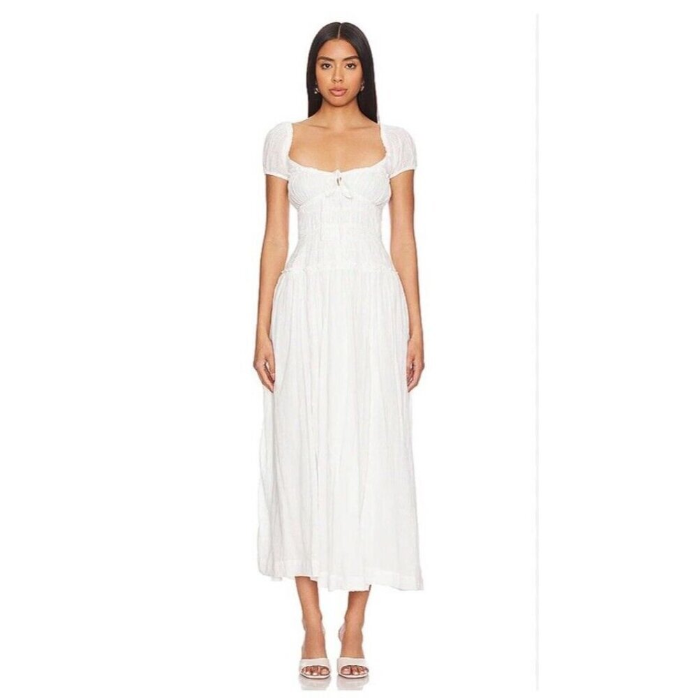 $108 Free People Feeling Bonita Boho Beach Midi Maxi Long Dress Small S Gauze